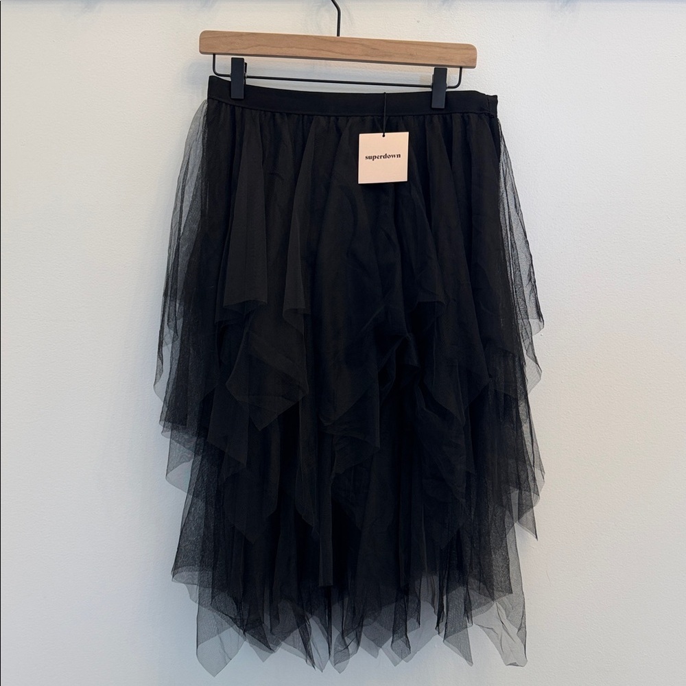 Superdown (purchased at Anthropologie)  Black Layered Tulle Midi Skirt